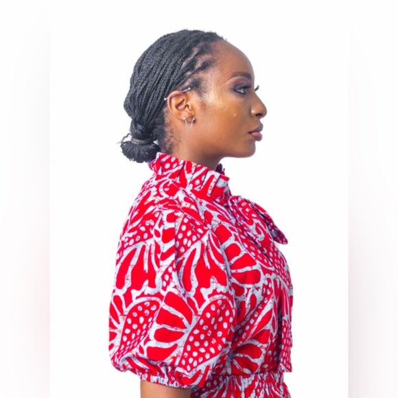 NWT Elisamama Kathy Blouse in Ruby Red - Picture 12 of 14